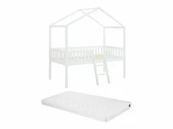 Hot Cama cabaña altura media 90 x 190 cm en pino color + colchón - NALENY Cama Montessori|Cama Infantil