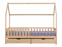 Discount Happy Garden Cama cabaña de madera con cajones para niños MARCEAU 190x90cm Marru00f3n
