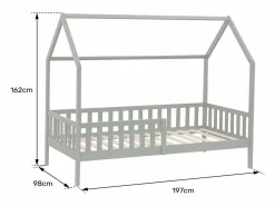 Discount Happy Garden Cama cabaña de madera con cajones para niños MARCEAU 190x90cm Marru00f3n