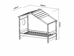 Best Cama cabaña madera 90x190cm Blanco