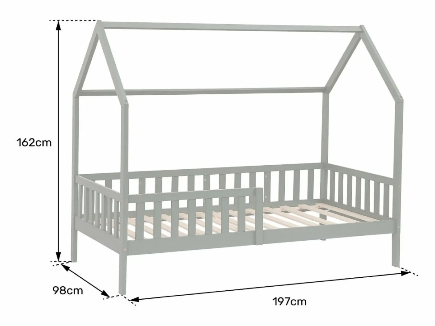 Best Happy Garden Cama cabaña nido para niños 190x90cm de madera MARCEAU Marru00f3n