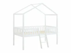 Vente-unique Cama cabaña semi-alta 90 x 190 cm de pino color - NALENY