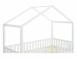 Vente-unique Cama cabaña semi-alta 90 x 190 cm de pino color - NALENY