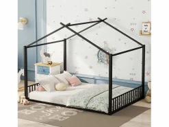New Cama cabina 140 x 200 cm con cabecero - cama infantil - metal - somier de láminas - Cama Montessori