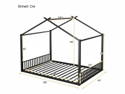 New Cama cabina 140 x 200 cm con cabecero - cama infantil - metal - somier de láminas - Cama Montessori