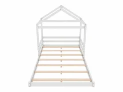 Sale Merax Cama cabina 140 x 200 cm con cabecero - pino + MDF - somier - para niños - (sin colchón) Blanco