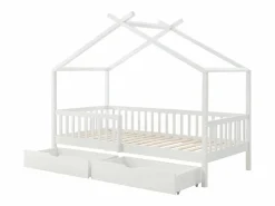 Vente-unique Cama cabina 90 x 190 cm con cajones de pino y MDF en color - KIRALIO