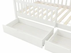 Vente-unique Cama cabina 90 x 190 cm con cajones de pino y MDF en color - KIRALIO