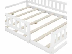 Merax Cama cabina 140 x 200 cm con mesita de noche - Pino y MDF -
