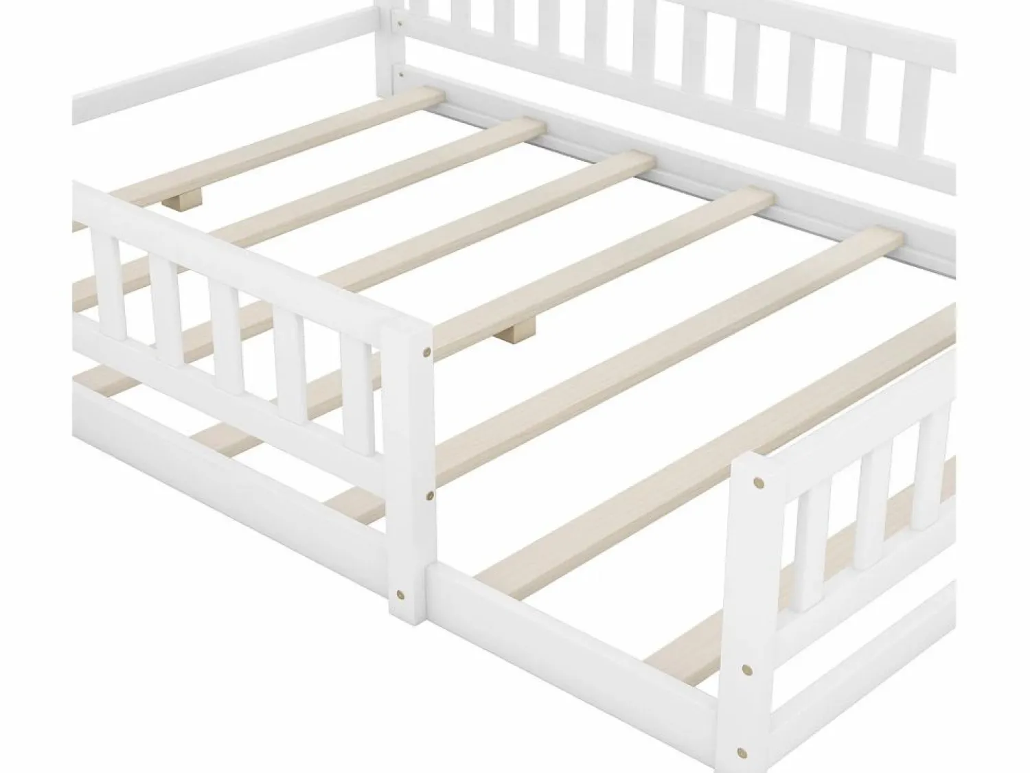 Merax Cama cabina 140 x 200 cm con mesita de noche - Pino y MDF -
