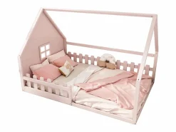 Merax Cama cabina 140 x 200 cm con ventana - Madera de pino + MDF - Somier de láminas incluido -