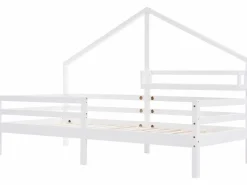 Sale Merax Cama cabina para niños - 90 x 200 cm - estante de almacenamiento - somier - Blanco