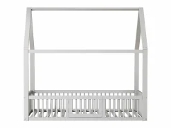 Sale Merax Cama cabina para niños o bebés - 140 x 200 cm - barreras y puerta - somier incluido - madera blanca Blanco