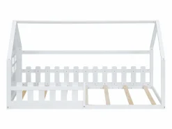 Clearance Cama cabina 140x200 cm - Cama infantil con barandillas de seguridad y somier - pino y MDF - Cama Montessori
