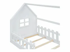 Clearance Cama cabina 140x200 cm - Cama infantil con barandillas de seguridad y somier - pino y MDF - Cama Montessori