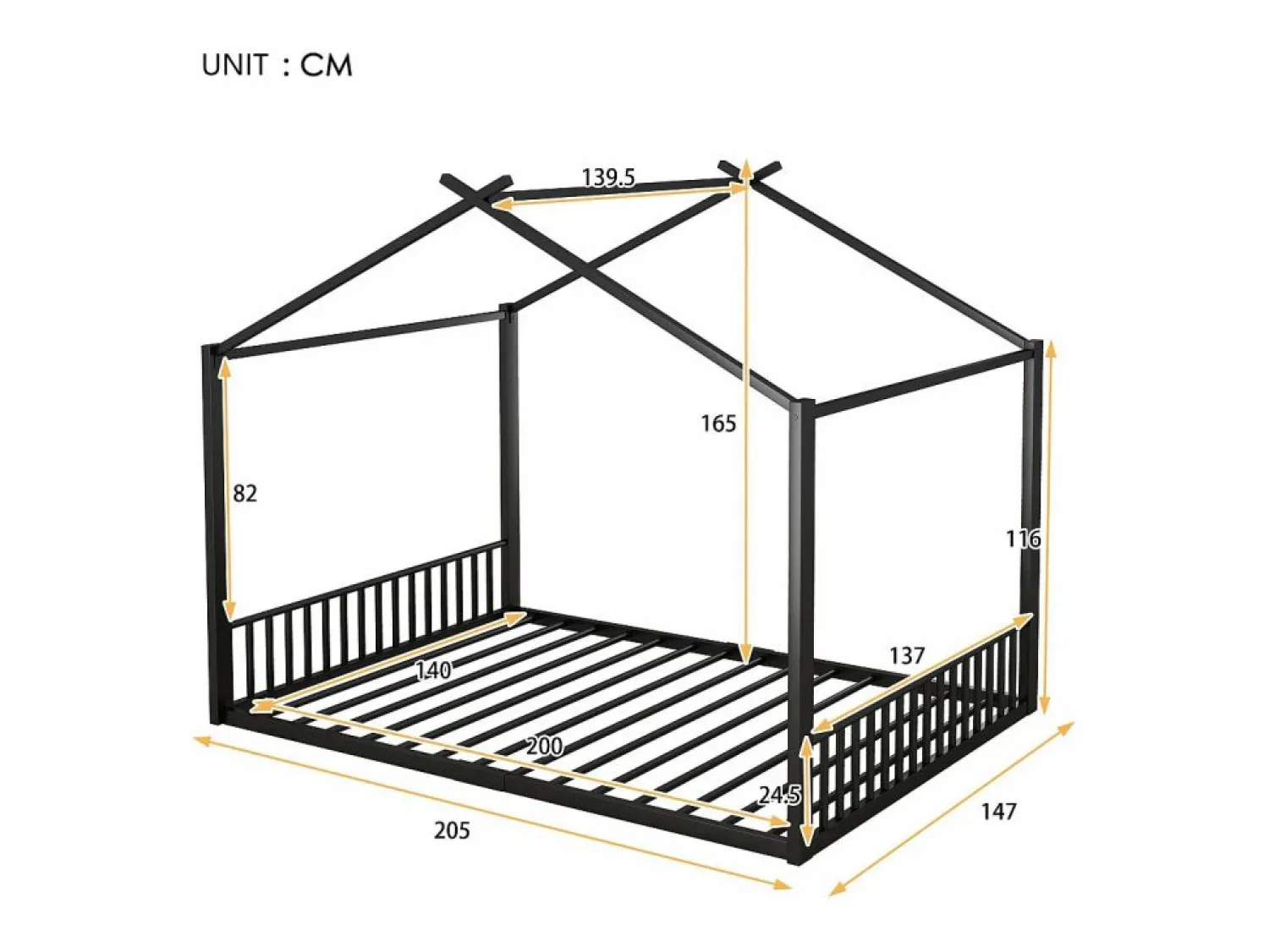 Sale Cama cabina 140x200 cm - estructura de hierro - Cama Montessori