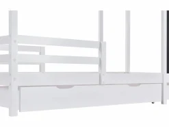 Clearance Cama cabina 90x200 cm - madera maciza - con pizarra y 2 cajones - Cama Montessori