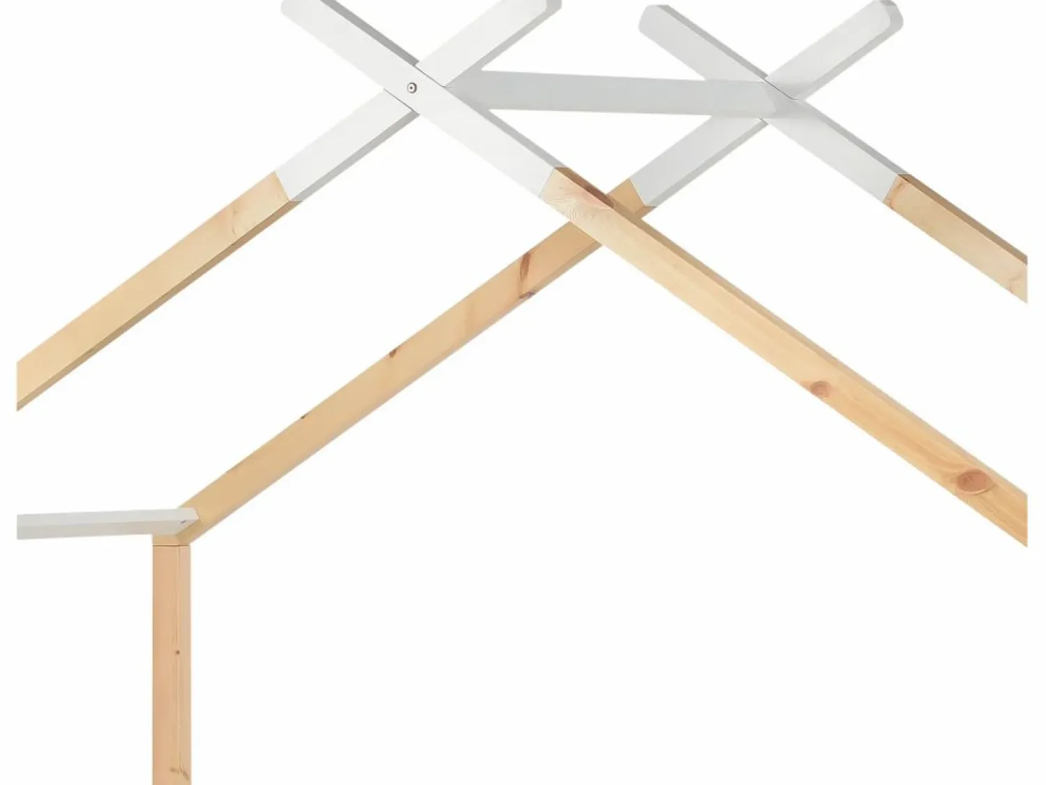 Clearance ModernLuxe Cama cabina 90x200 cm de madera maciza con 2 cajones - Natural & White Color natural claro / Blanco