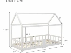 ModernLuxe Cama cabina 90x200 cm de madera maciza - con pizarra -