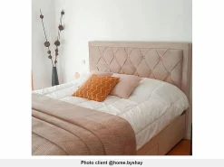 Online Vente-unique Cama cajones LEOPOLD Terciopelo color - 160 x 200 cm Beige