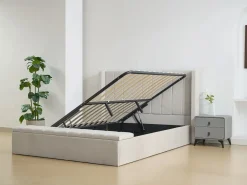 Vente-unique Cama canapé 180 x 200 cm con bancada en tela color - DOUINO