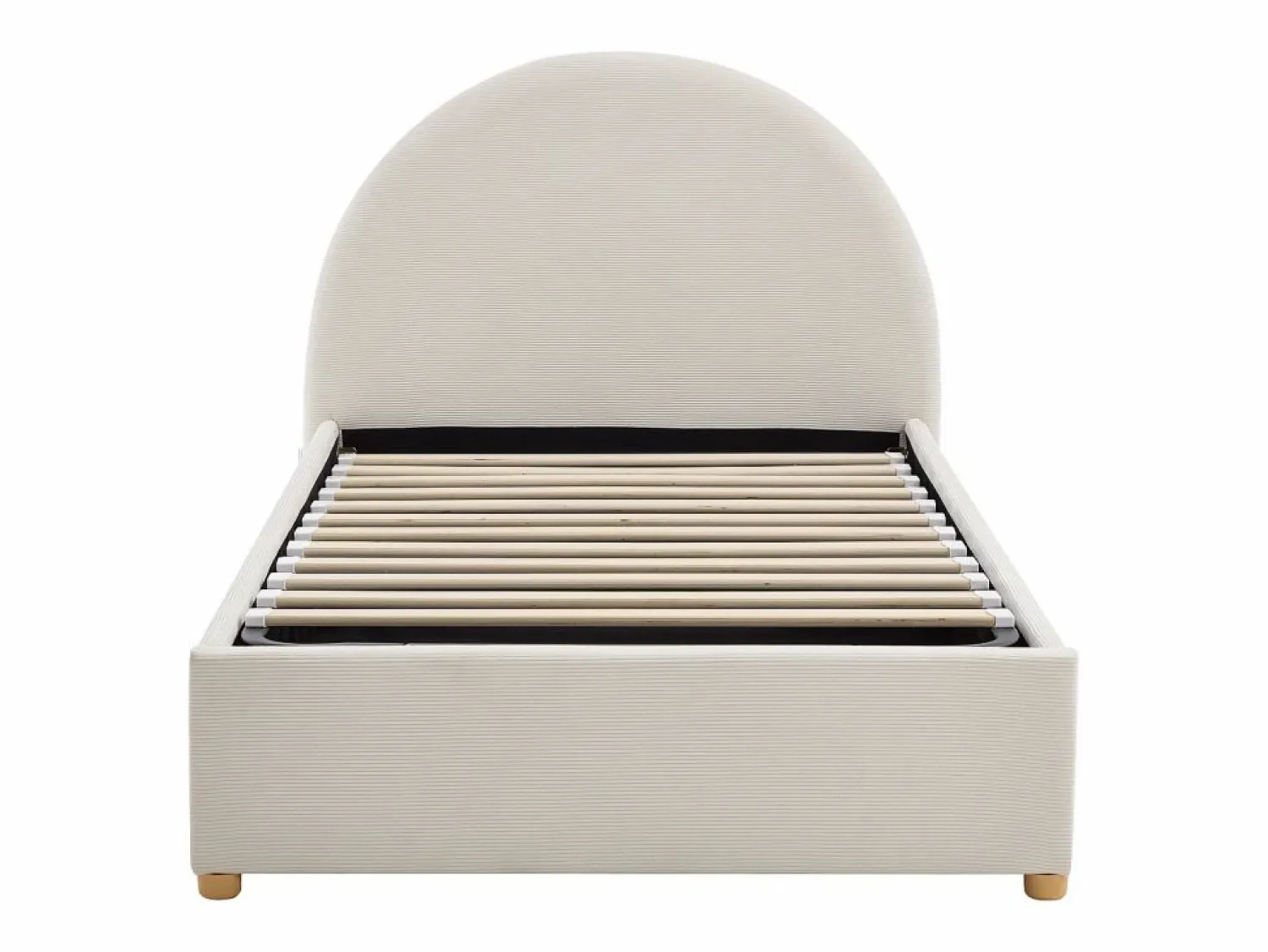 Cama canapé 90 x 190 cm en terciopelo acanalado color + colchón - LIRIMO Cama Terciopelo