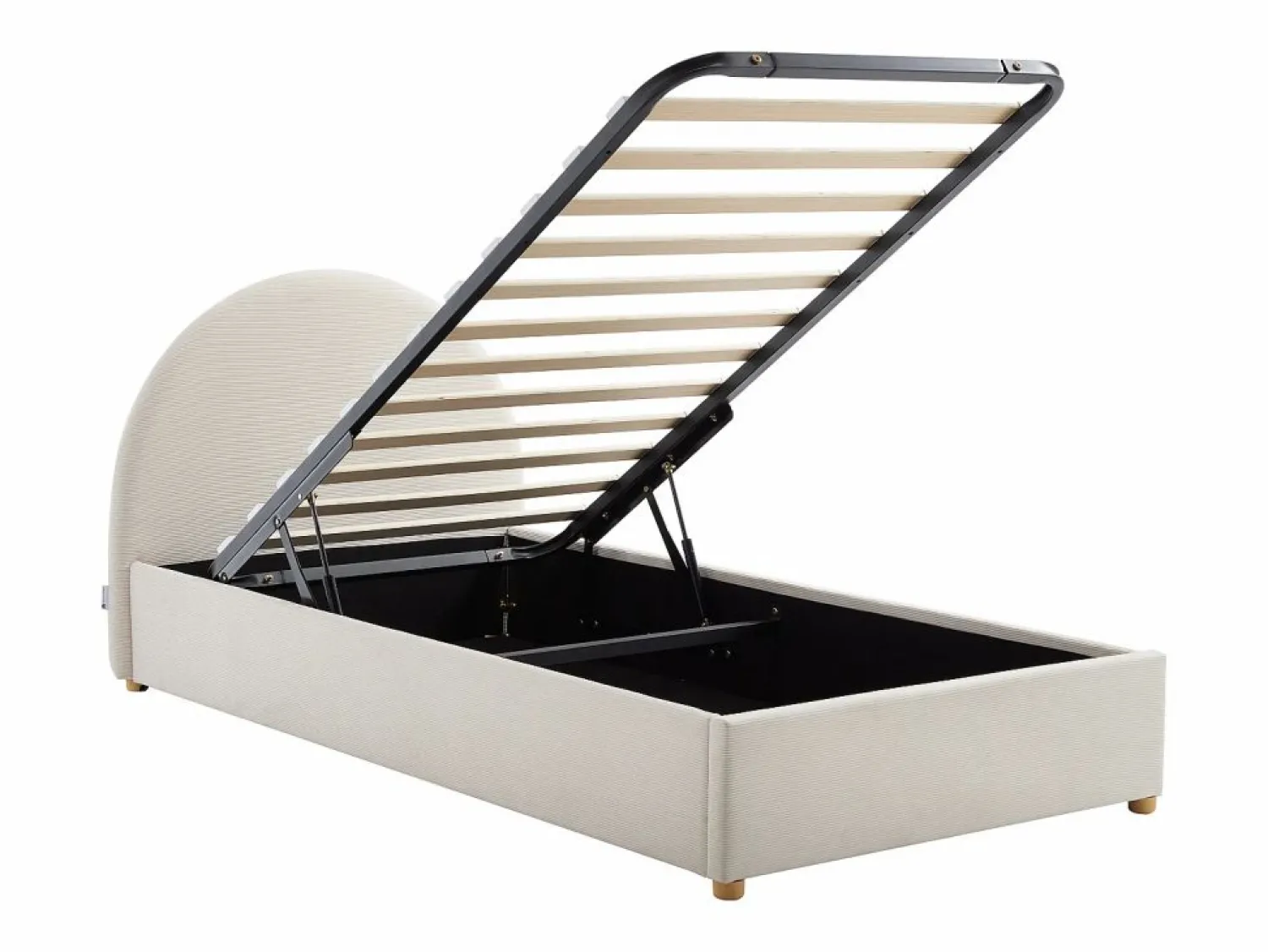 Cama canapé 90 x 190 cm en terciopelo acanalado color + colchón - LIRIMO Cama Terciopelo