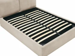 Vente-unique Cama canapé con funda extraíble 140 x 190 cm en tela + colchón - TENESE Beige