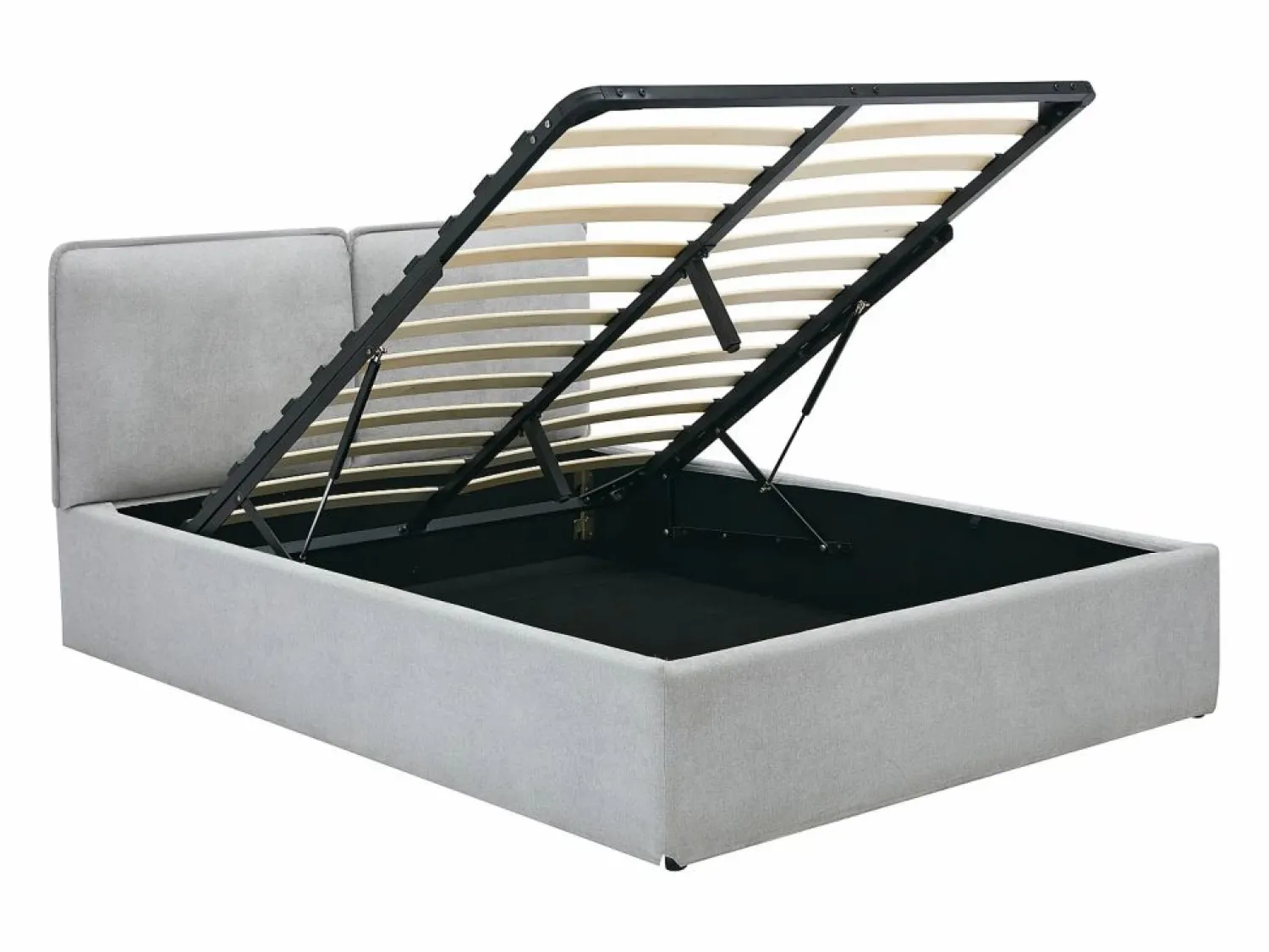 Discount Vente-unique Cama canapé con funda extraíble queen size 160 x 200 cm de tela + colchón - TENESE Gris claro