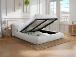 Outlet Vente-unique Cama canapé king size 180 x 200 cm de tela color - MIRSIO Beige
