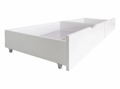 New Cama casita con barandilla + 2 cajones madera 90x190cm Blanco