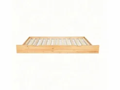 Hot Cama casita con barandilla + cama de arrastre madera pino 90x190cm Beige