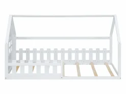 Hauss Spole Cama casita infantil 90x200 cm - con barrotes de seguridad - Estructura de madera blanca - Estilo escandinavo limpio (sin colchón)