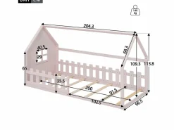 Hauss Spole Cama casita infantil 90x200 cm con barrotes – (sin colchón)