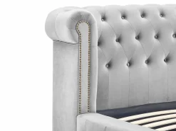 Sale Cama Chesterfield 180 x 200 cm pana + colchón - TONGERLA Cama Terciopelo