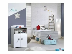 Discount Cama combinada de madera convertible de 120x60 a 90x190 Mueble De Bebé
