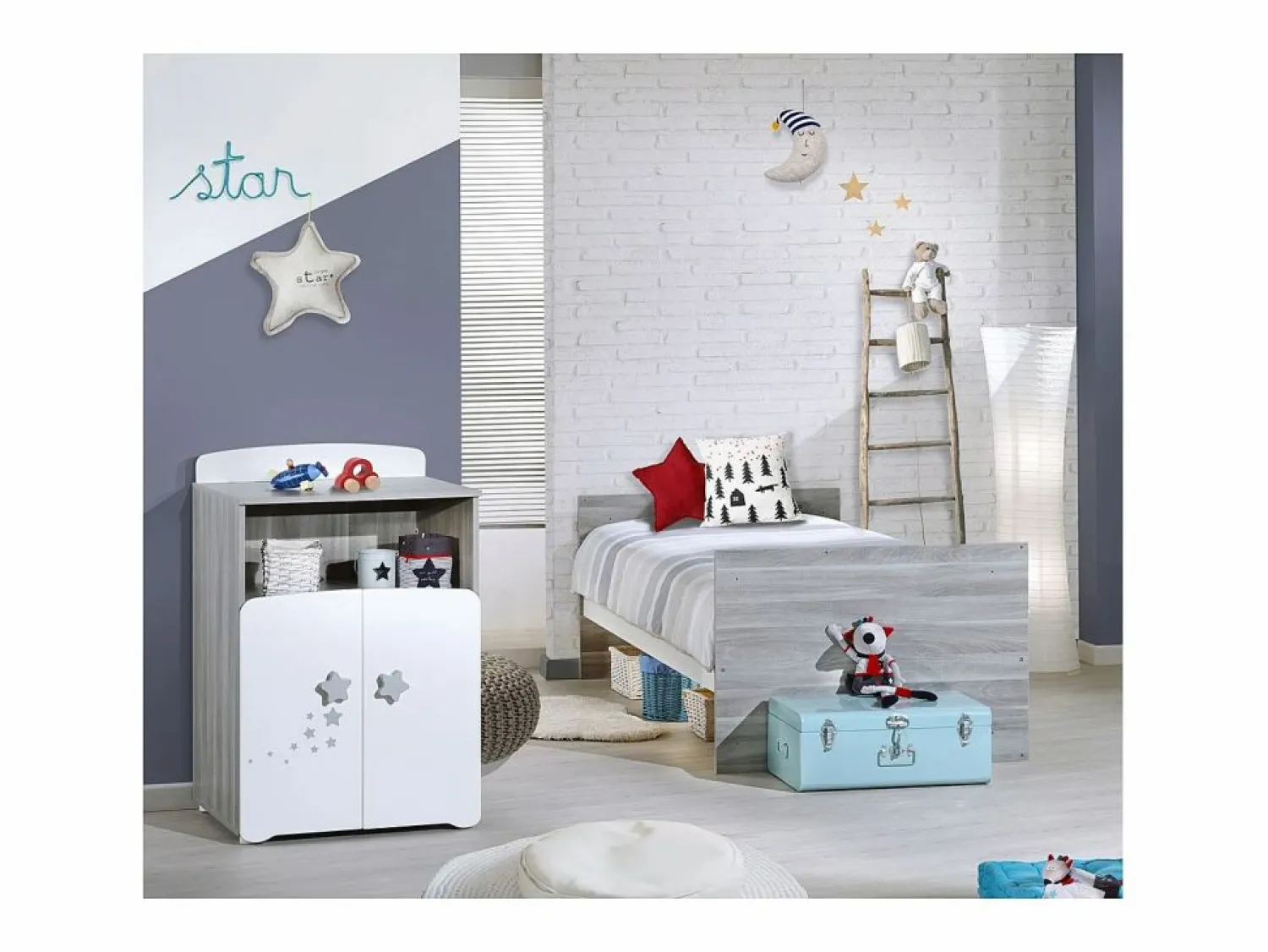 Discount Cama combinada de madera convertible de 120x60 a 90x190 Mueble De Bebé