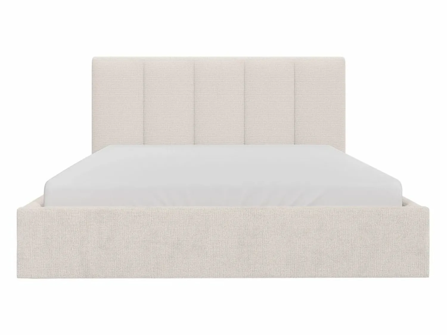 Clearance Cama con almacenaje de 160 x 200 cm con cabecero con costuras verticales tela - KILACLO Cama Con Canapé|Cama Con Almacenaje