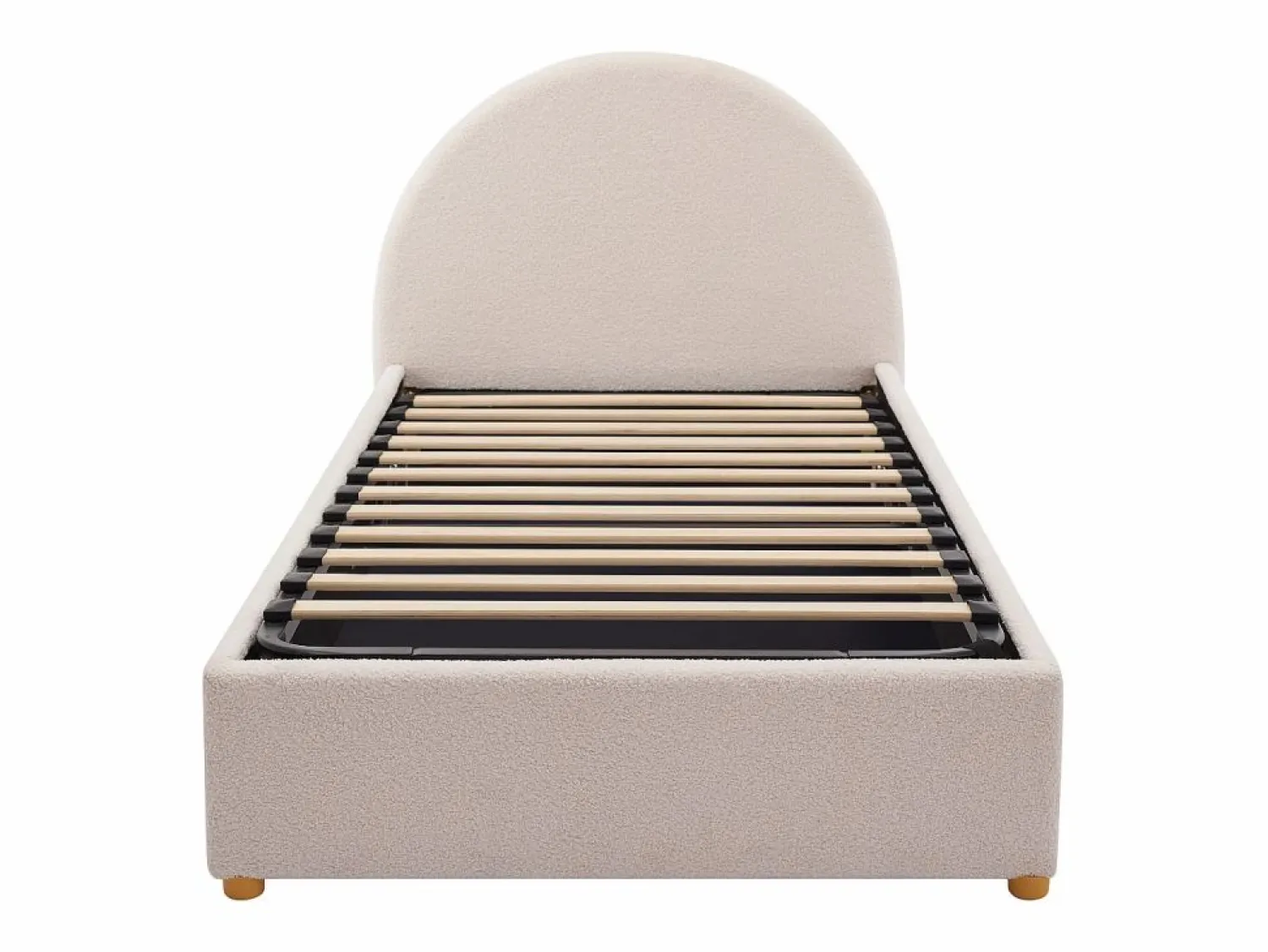 Sale Vente-unique Cama con almacenaje LIRIMO de 90 x 190 cm en tejido bouclé color Crema