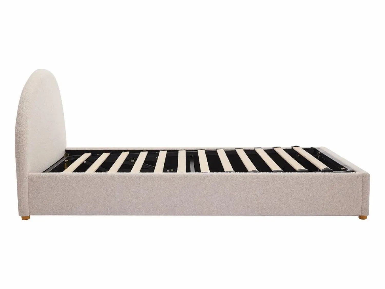 Sale Vente-unique Cama con almacenaje LIRIMO de 90 x 190 cm en tejido bouclé color Crema