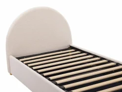 Sale Vente-unique Cama con almacenaje LIRIMO de 90 x 190 cm en tejido bouclé color Crema