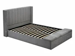 Vente-unique Cama con almacenamiento de 180 x 200 cm con banco en tela color + colchón - DOUINO