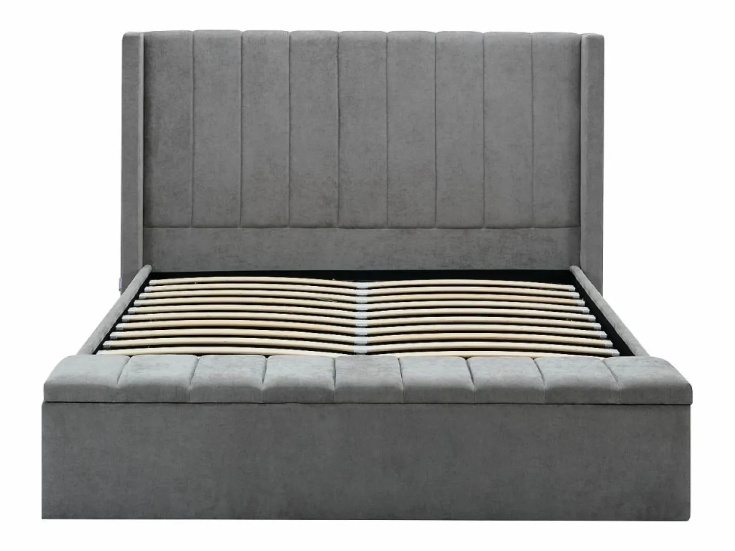 Vente-unique Cama con almacenamiento de 180 x 200 cm con banco en tela color + colchón - DOUINO