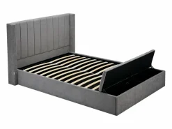Vente-unique Cama con almacenamiento de 180 x 200 cm con banco en tela color + colchón - DOUINO