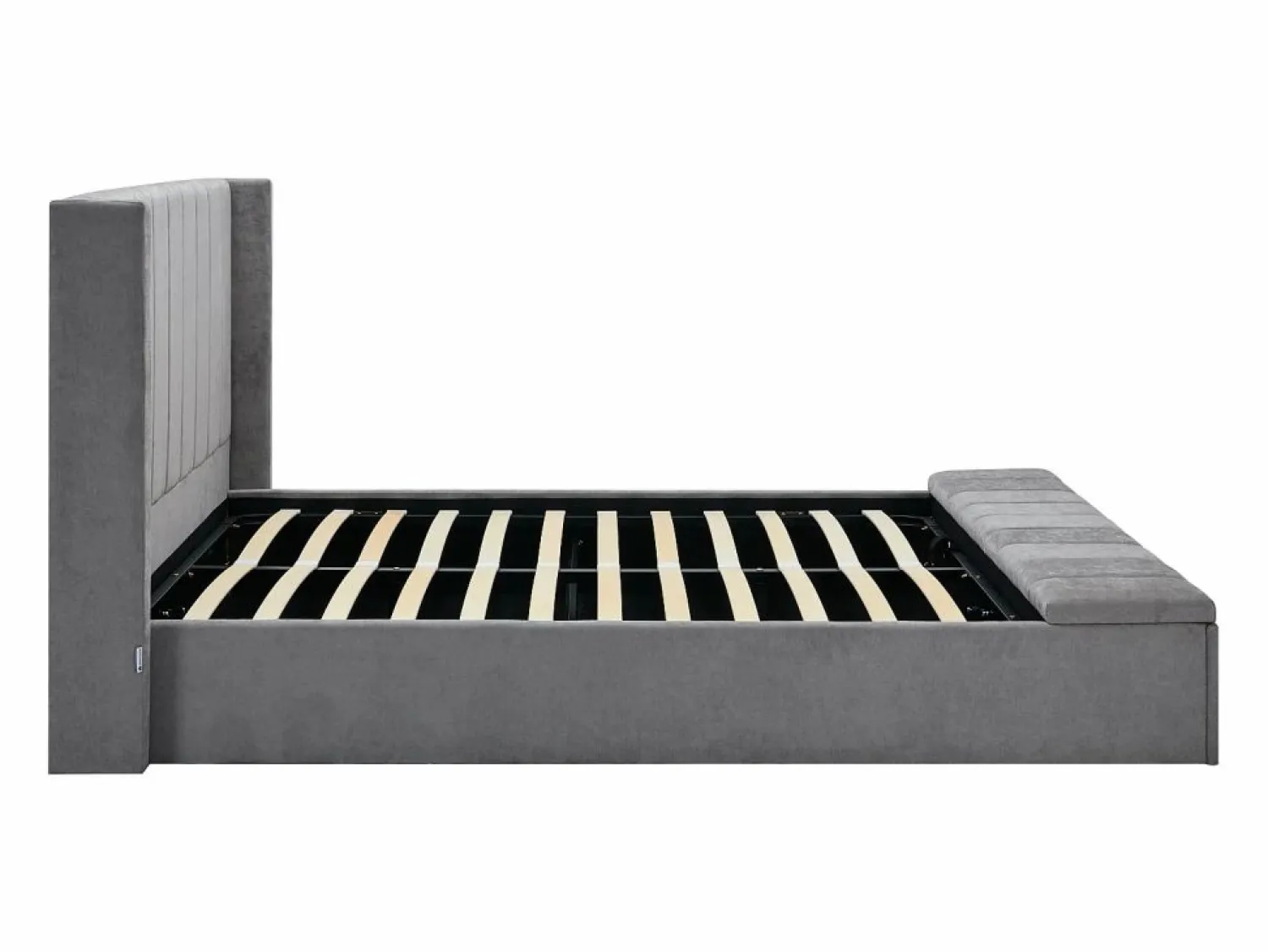 Vente-unique Cama con almacenamiento de 180 x 200 cm con banco en tela color + colchón - DOUINO