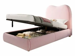 New Cama con almacenamiento infantil 90x200 cm - con cabecero acolchado - Revestimiento de terciopelo - (colchón no incluido) Cama Terciopelo|Cama Con Canapé