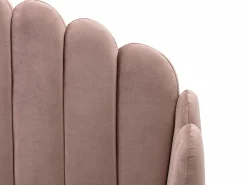 Online Vente-unique Cama con cabecero ondulado 140 x 190 cm Terciopelo rosa charme vintage SAGALI Rosa palo