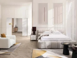 Vente-unique Cama con cajones 180 x 200 cm de tela color - FORVIK