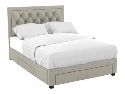 Sale Cama con cajones LEOPOLD - Tela color - 180 x 200 cm Cama Terciopelo|Cama Con Almacenaje