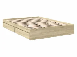 Clearance vidaxl Cama con cajones madera ingeniería roble Sonoma 150x200 cm Color natural claro